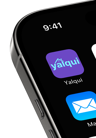 Mockup de celular con app de Yalqui